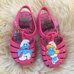 Extremely rare Mini Melissa Smurf Sandals size 8